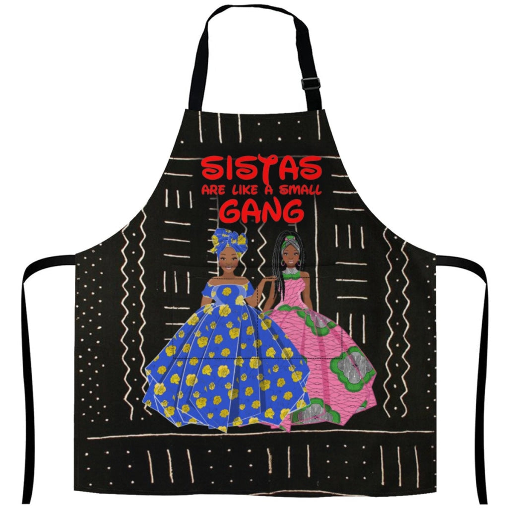 Sistas Like A Small Gang - Black -2 Sisters White / One Size