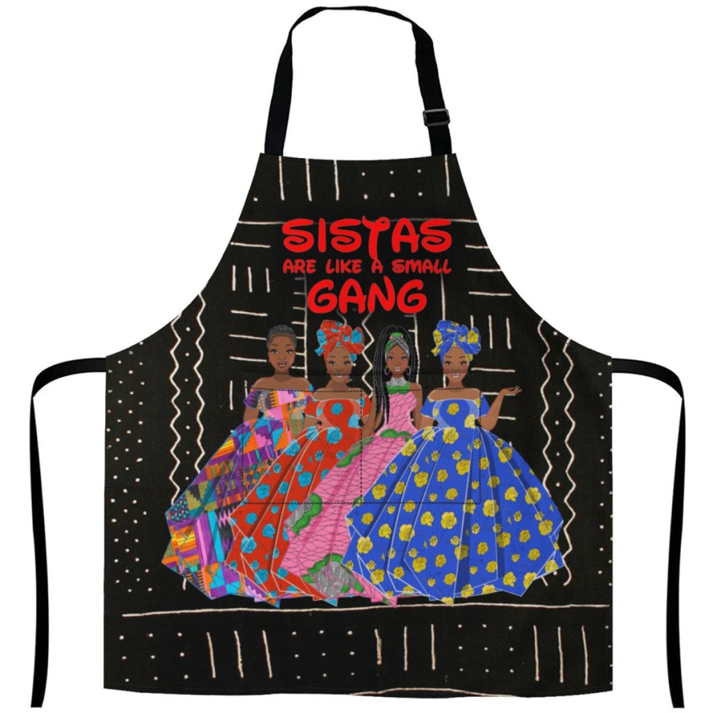 Sistas Like A Small Gang - Black -4 Sisters White / One Size