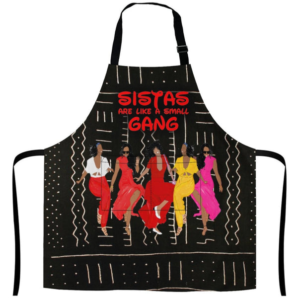 Sistas Like A Small Gang - Black -5 Sisters Rock White / One Size