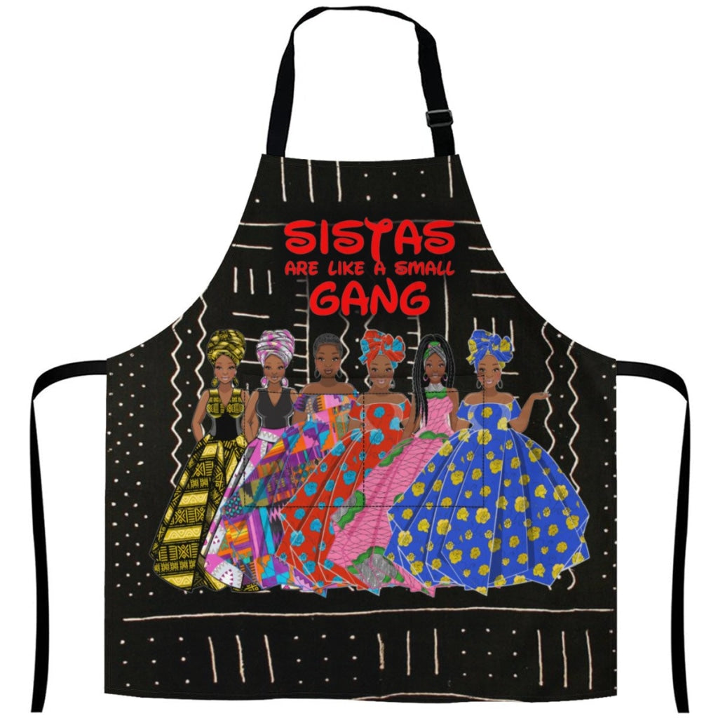 Sistas Like A Small Gang - Black -6 Sisters White / One Size