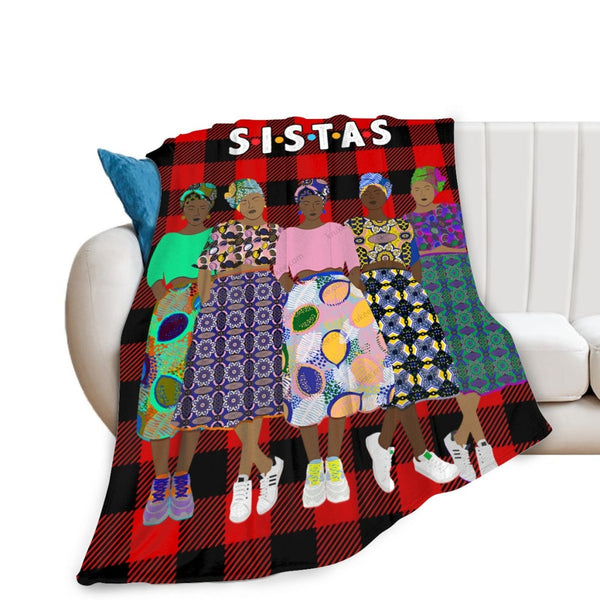 Sistas(5)Flannel Blanket White / 40X50 Inch