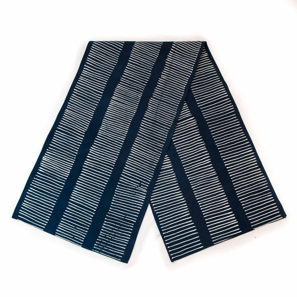 Table Runners - Tribal Cloth Lines Original Indigo Hand Painted